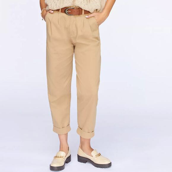 Pistola Kellin Pleated  High Waist Khaki Trouser Ankle Pants $128 Womens Size 29 - Picture 4 of 13